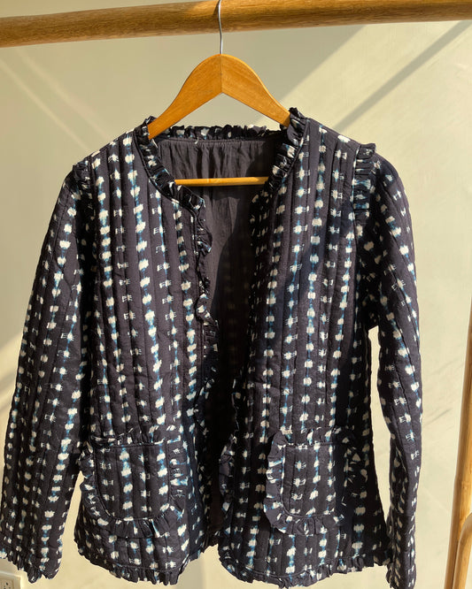 Midnight Ikat Ruffle Jacket (M)