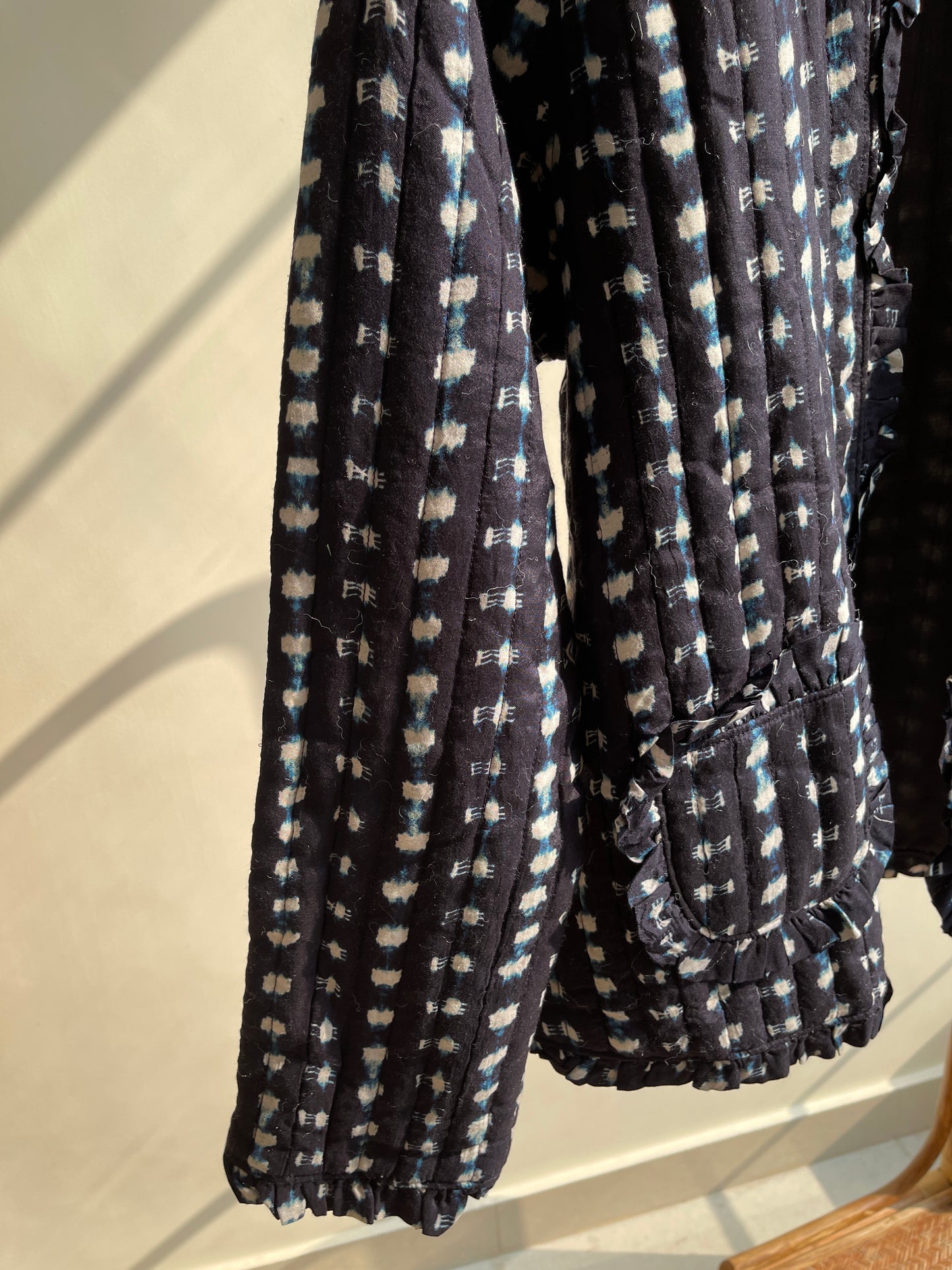 Midnight Ikat Ruffle Jacket (M)