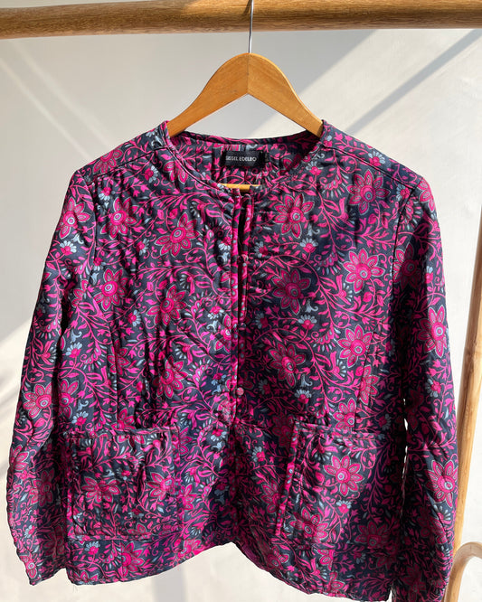 Fuchsia Garden Quilted Jacket (L)