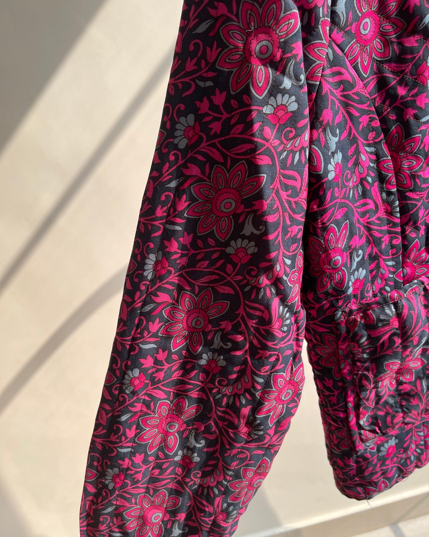 Fuchsia Garden Quilted Jacket (L)