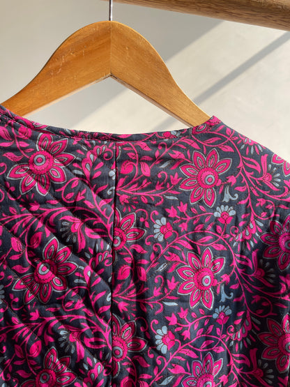 Fuchsia Garden Quilted Jacket (L)