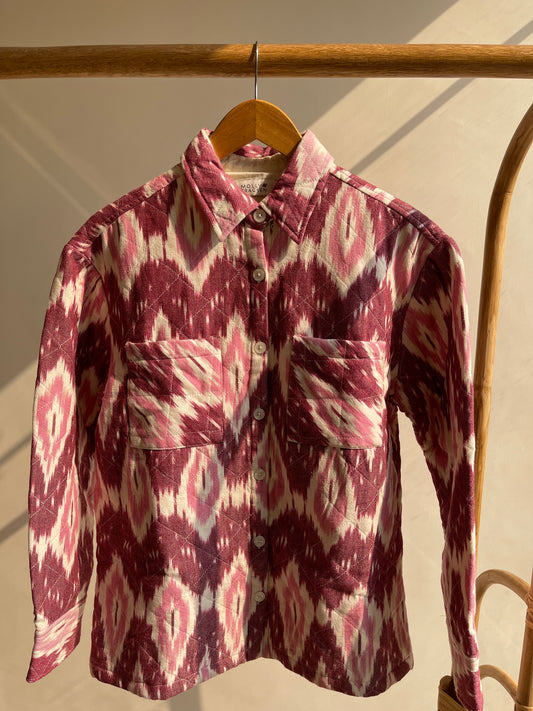 Ruby Ikat Quilted Shacket (L)