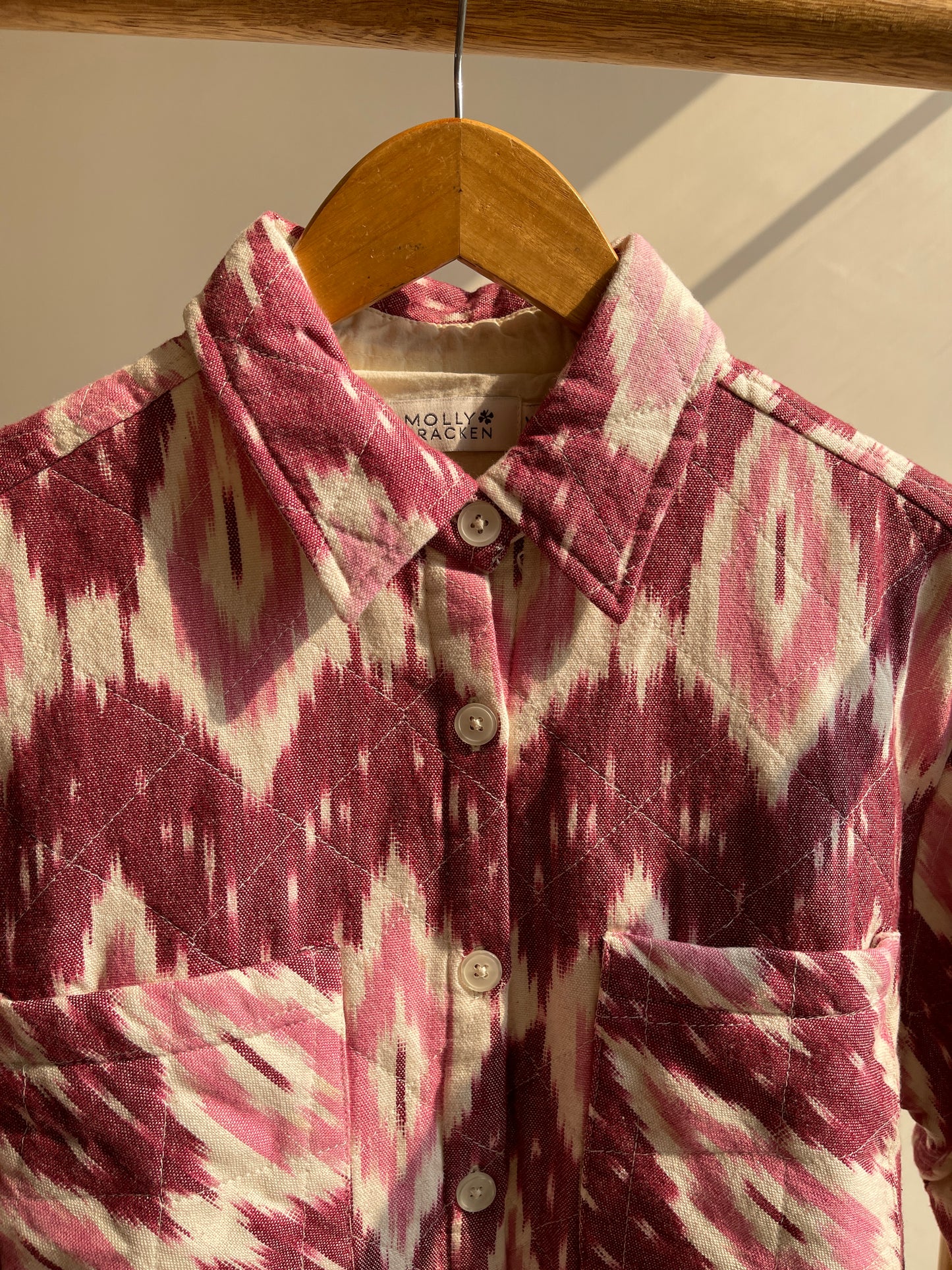 Ruby Ikat Quilted Shacket (L)