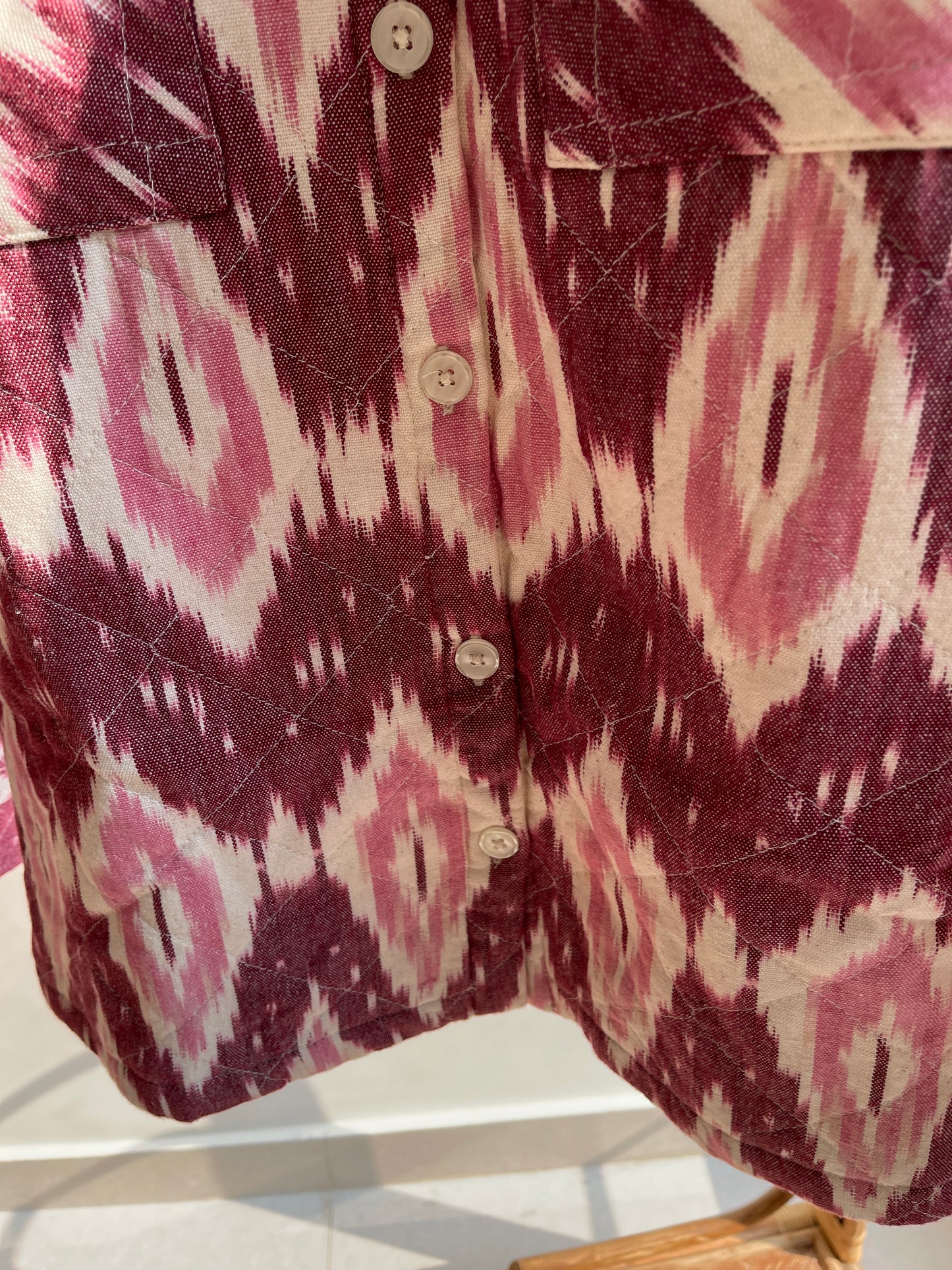 Ruby Ikat Quilted Shacket (L)