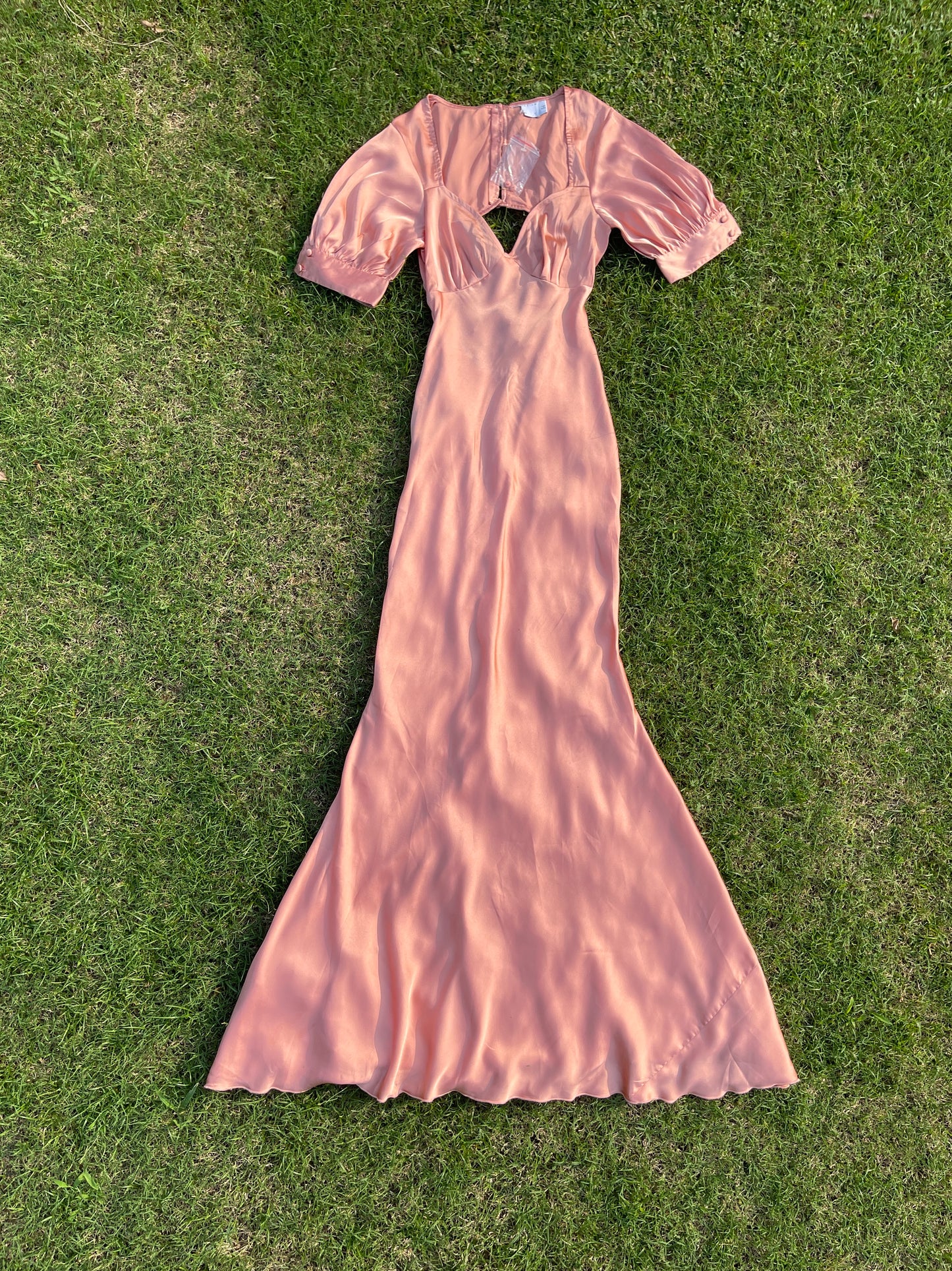 Peach Glow Satin Maxi (XS,S&M)