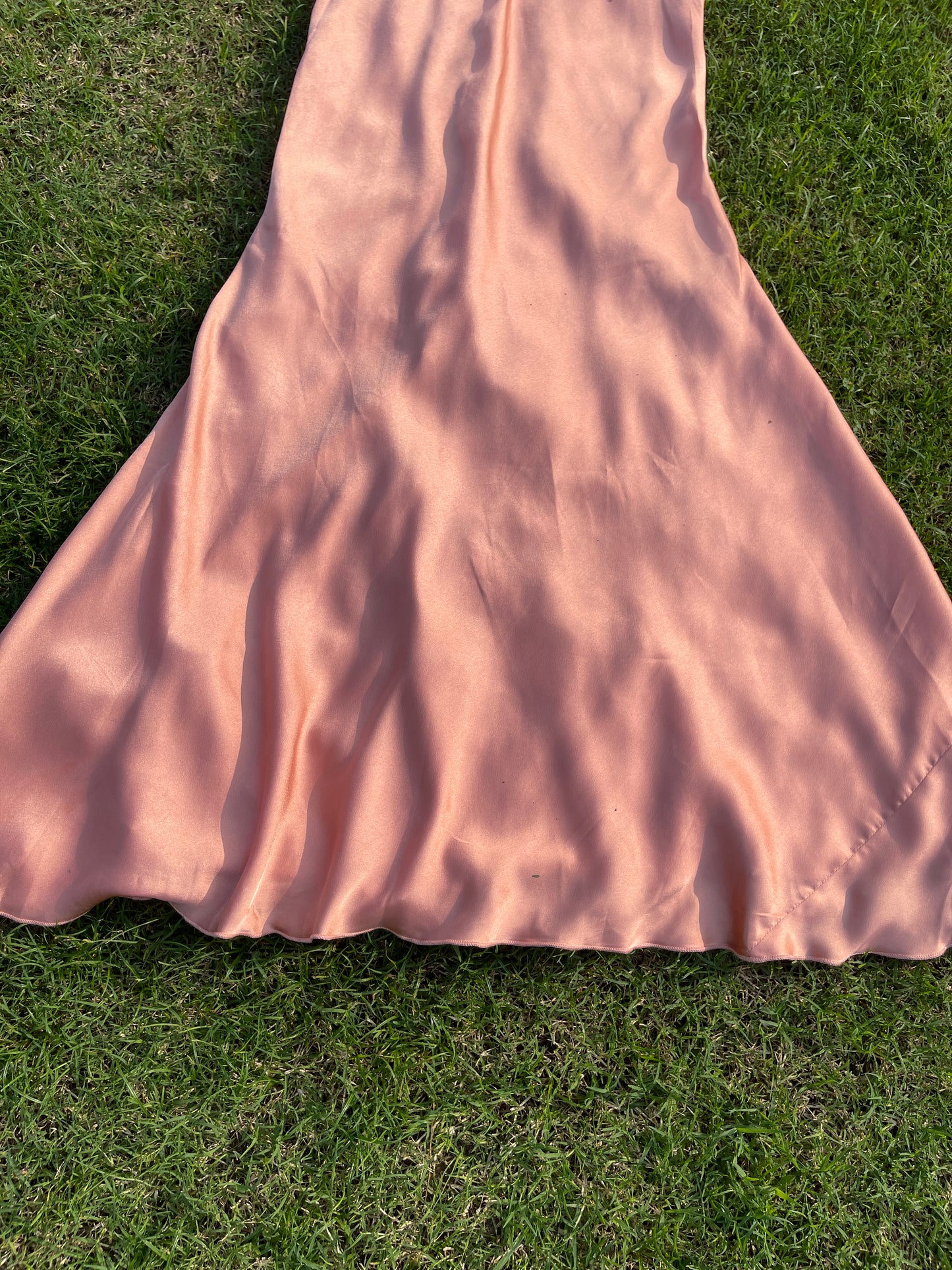 Peach Glow Satin Maxi (XS,S&M)
