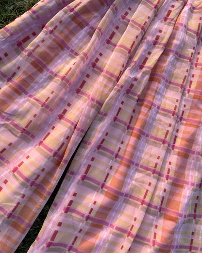 Peach Plaid Jumpsuit (XS)