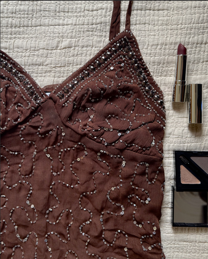 Disco Therapy Top in Brown