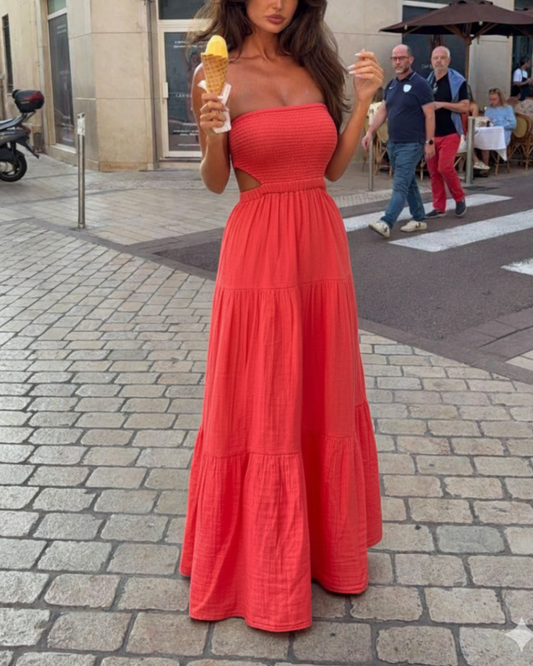 Crimson Hour Maxi Dress