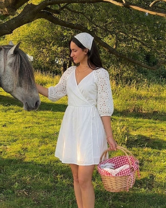 Feather Wrap Dress (M)